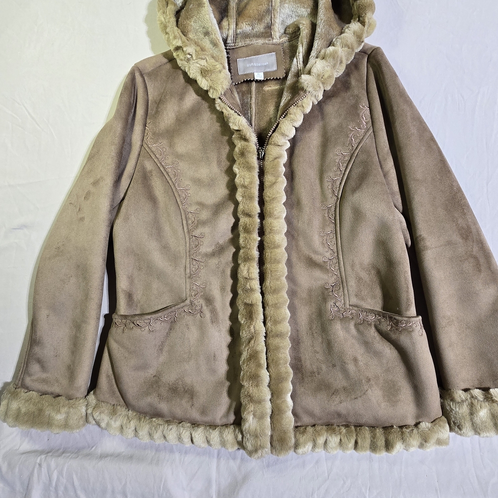 Croft & Barrow Kids Tan Faux Fur Hooded Jacket